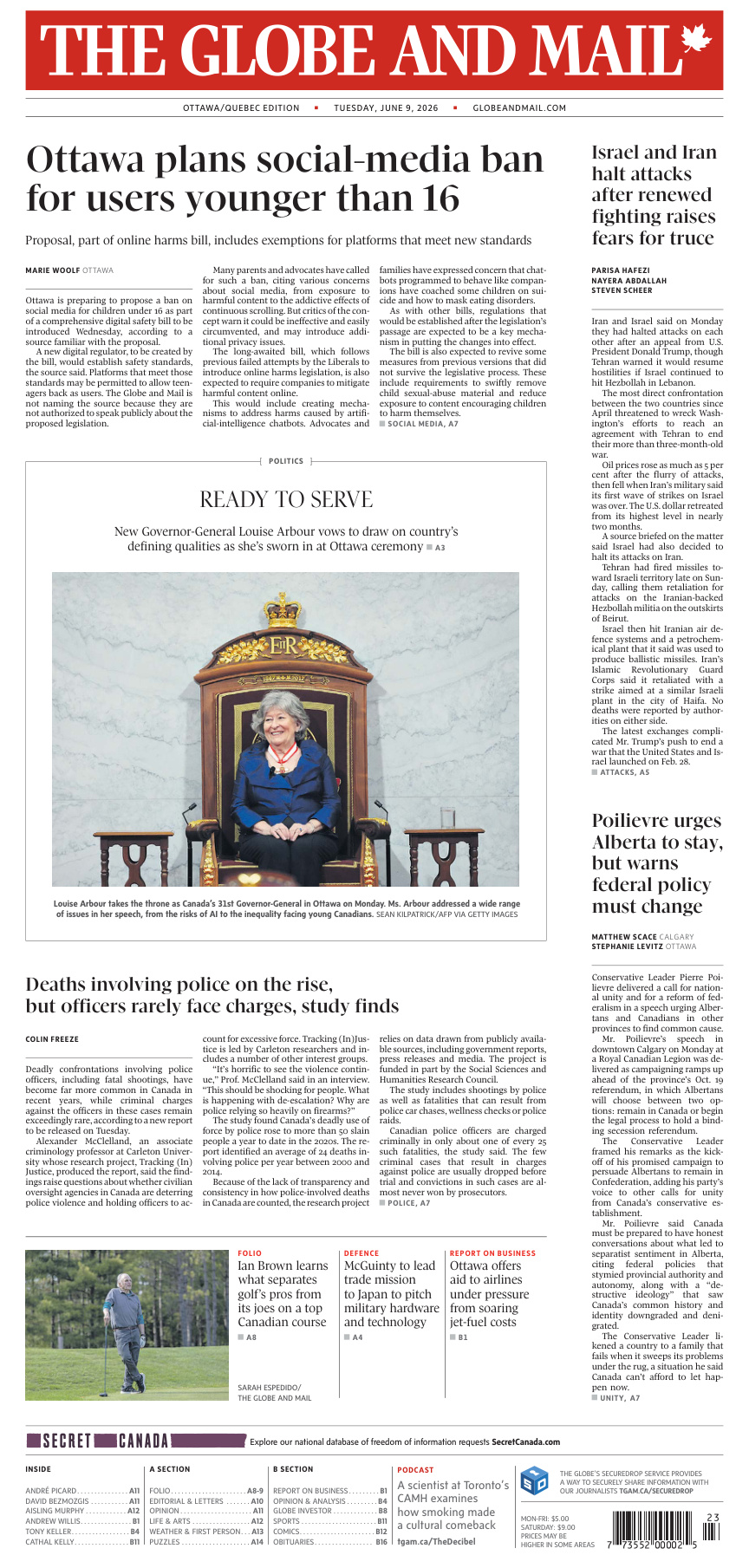 The Globe and Mail OttawaQuebec Edition June 09 2026 The Globe and Mail Kitap Kapağı