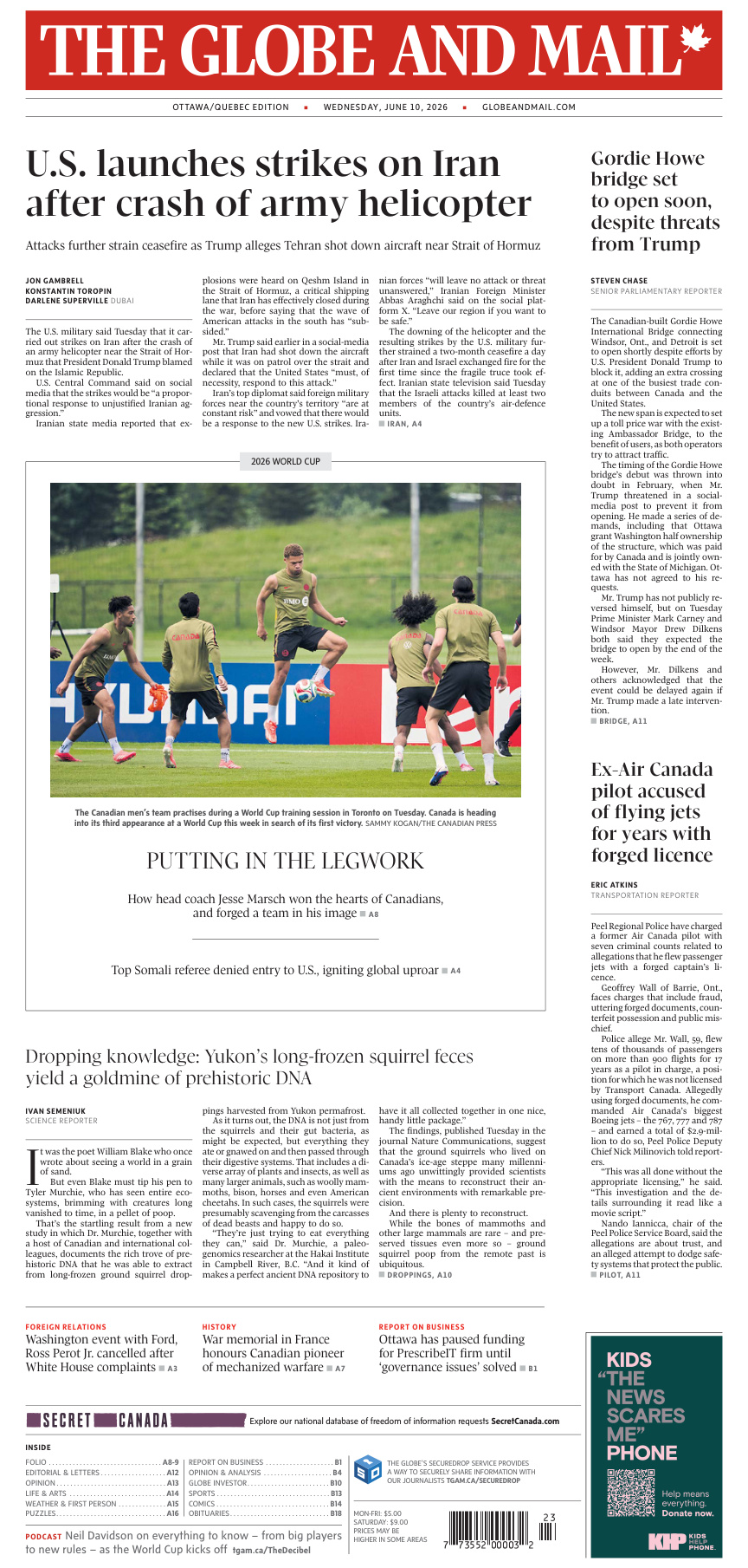 The Globe and Mail OttawaQuebec Edition June 10 2026 The Globe and Mail Kitap Kapağı