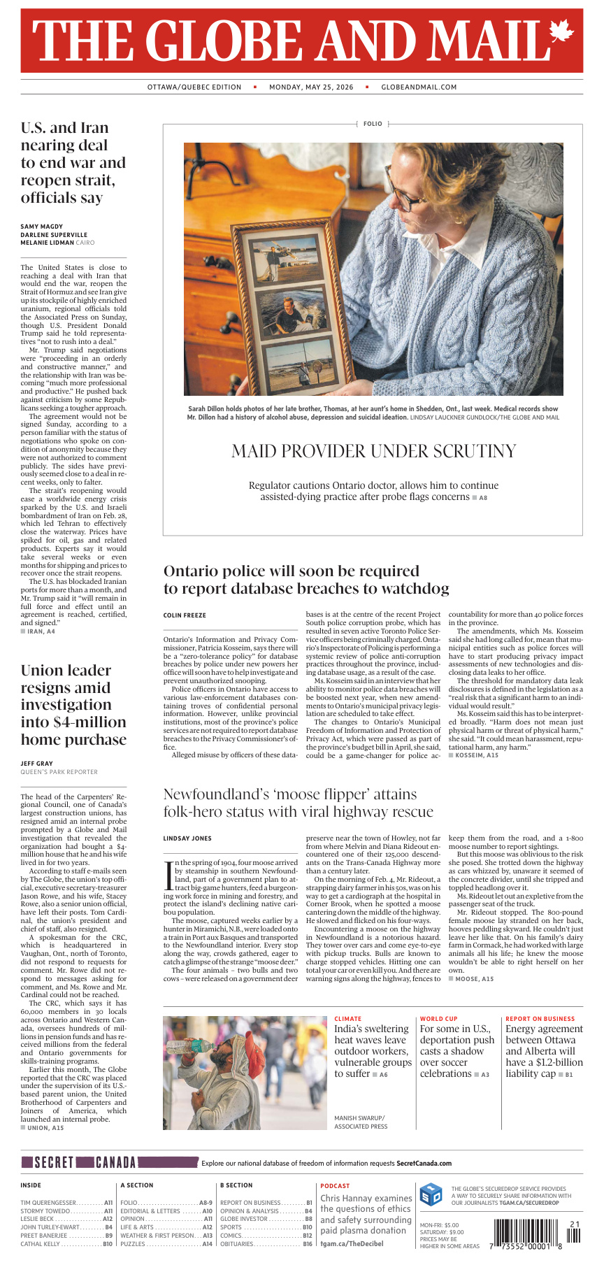 The Globe and Mail OttawaQuebec Edition May 25 2026 The Globe and Mail Kitap Kapağı