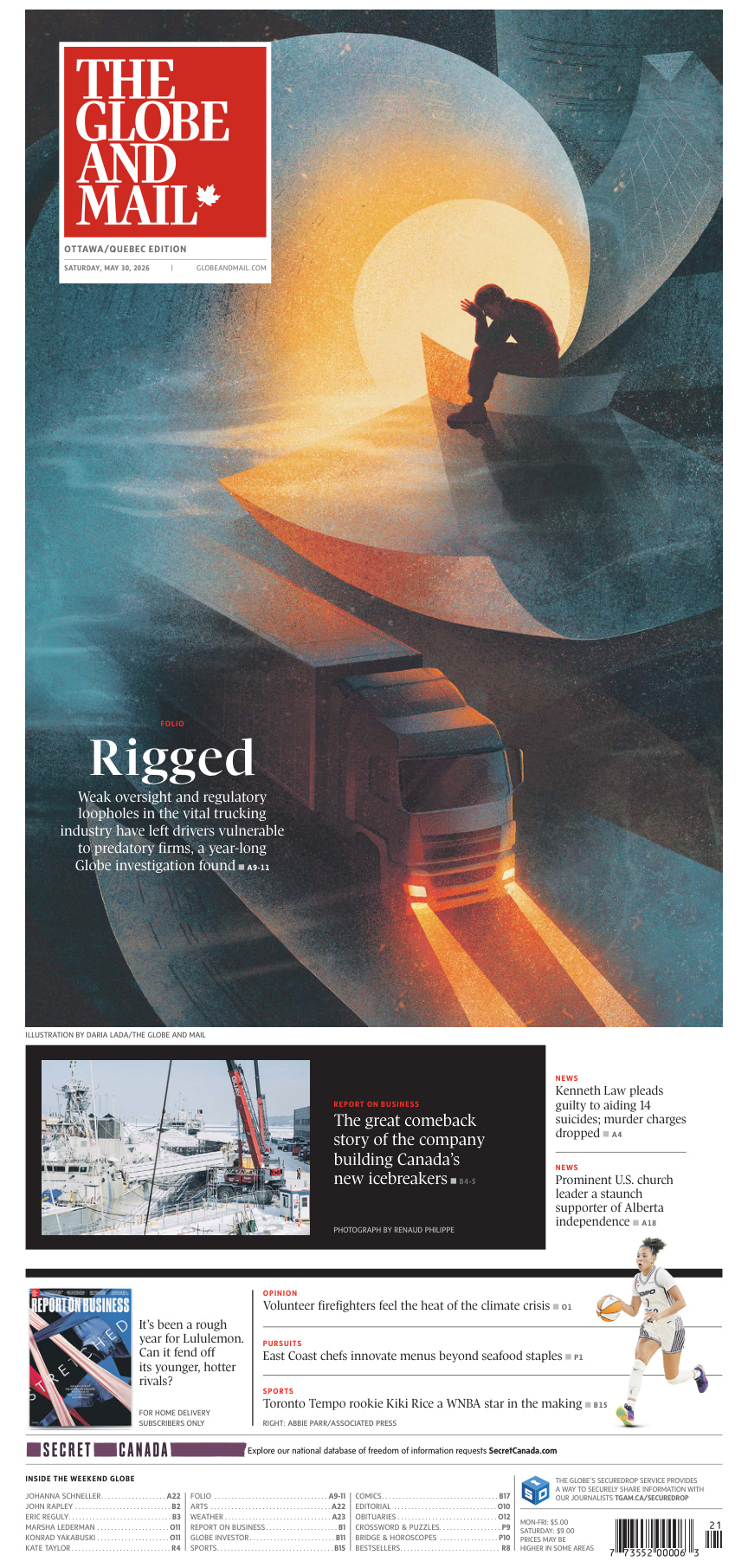The Globe and Mail OttawaQuebec Edition May 30 2026 The Globe and Mail Kitap Kapağı
