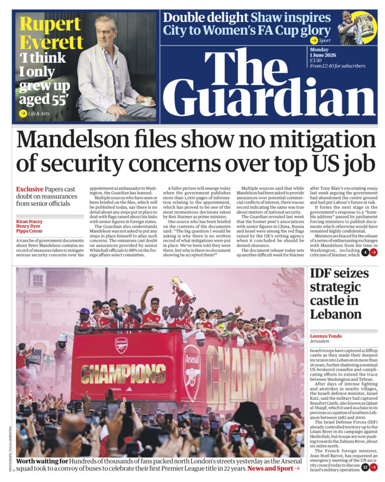 The Guardian – June 01, 2026 PDF Download – The Guardian