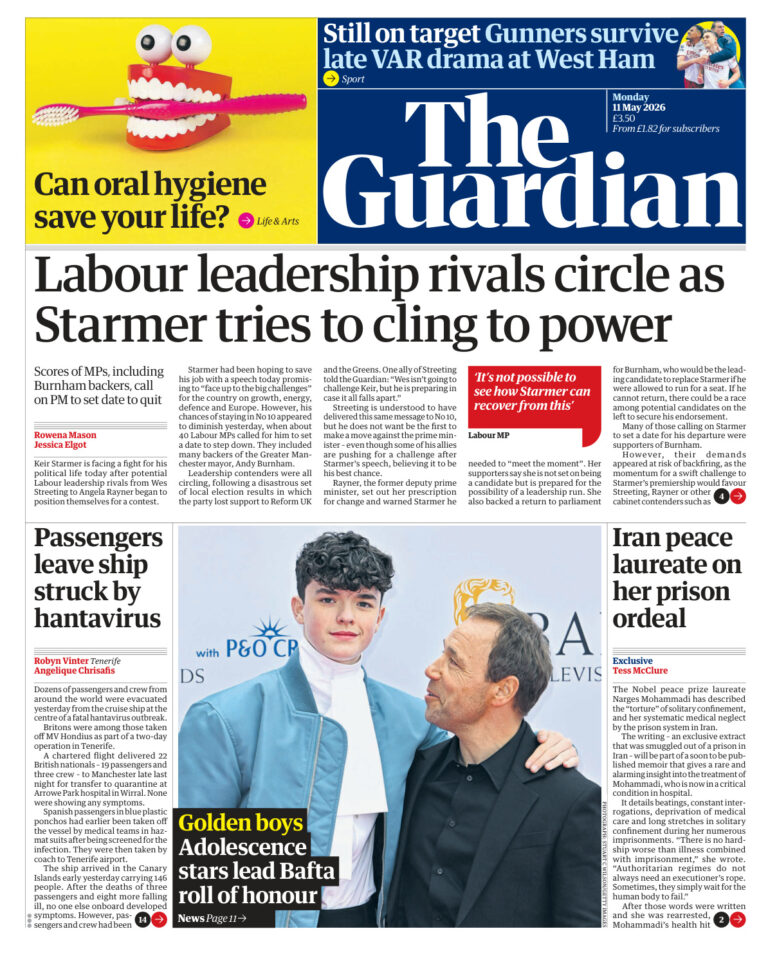 The Guardian May 11 2026 The Guardian Kitap Kapağı