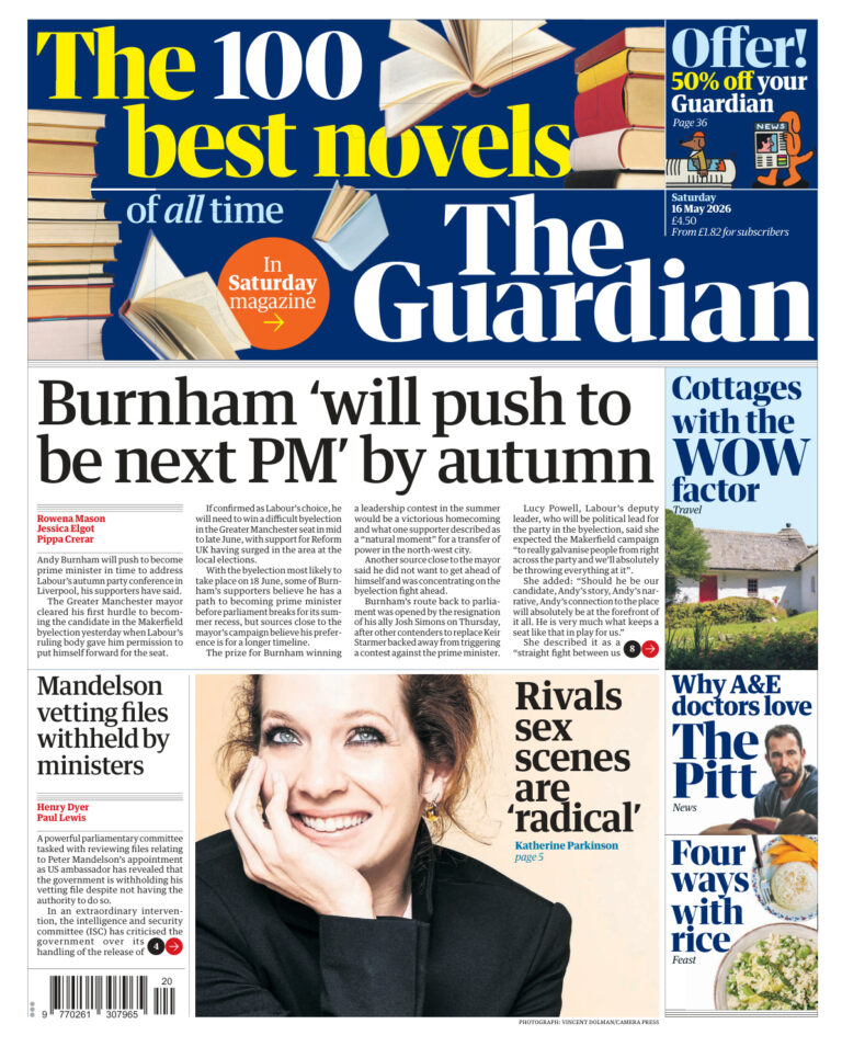 The Guardian May 16 2026 The Guardian Kitap Kapağı