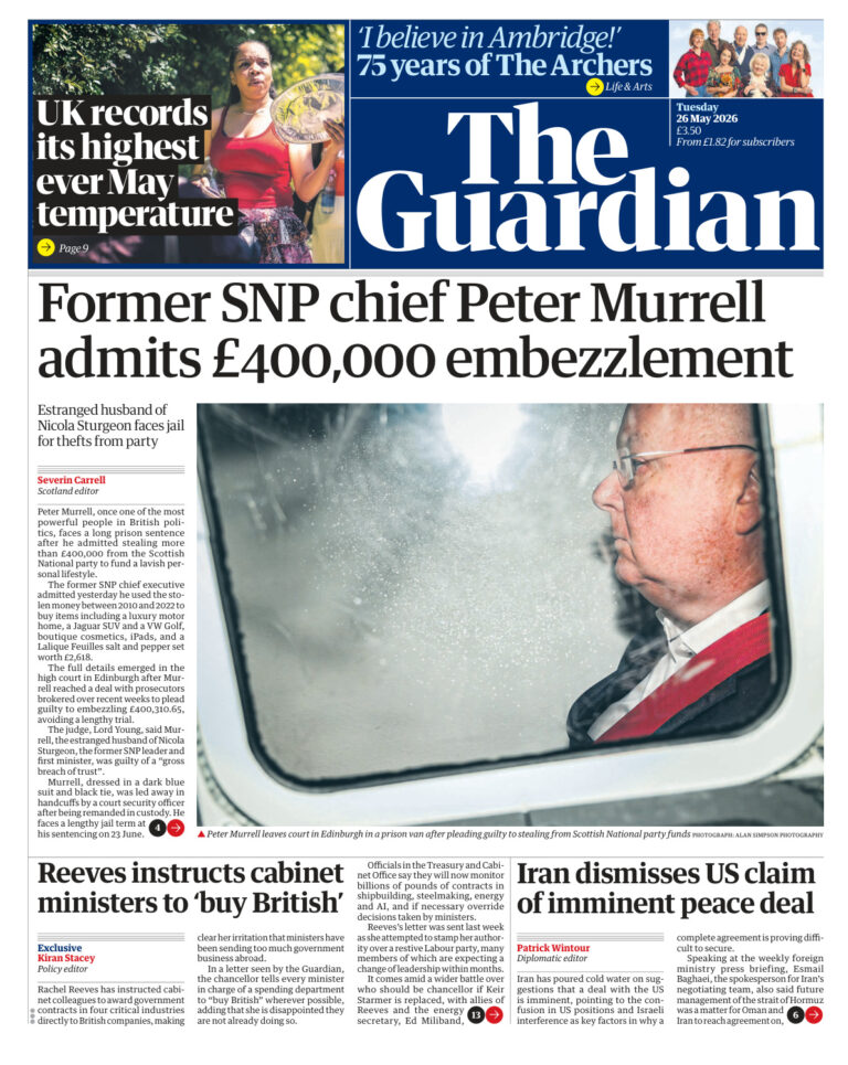 The Guardian May 26 2026 The Guardian Kitap Kapağı