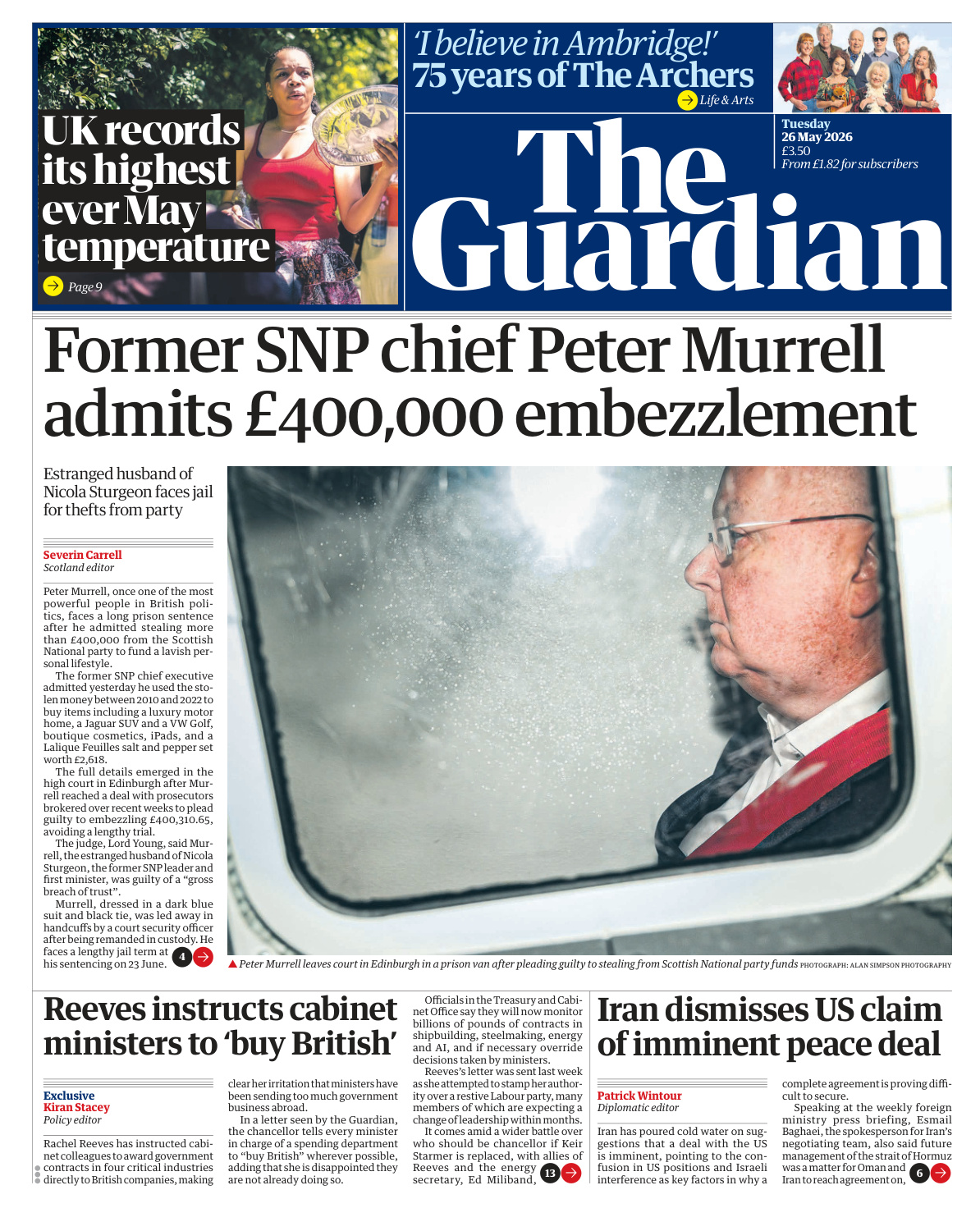 The Guardian May 26 2026 The Guardian Kitap Kapağı