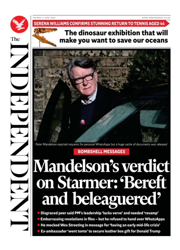 The Independent – June 02, 2026 PDF Download – The Independent