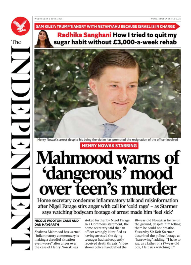 The Independent 03 June 2026 The Independent Kitap Kapağı