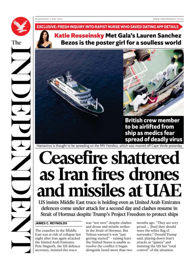 The Independent May 06 2026 The Independent Kitap Kapağı