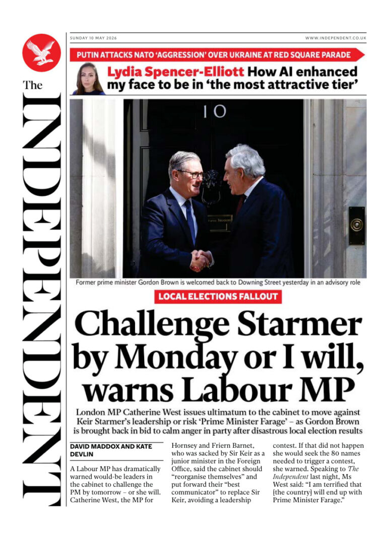 The Independent May 10 2026 The Independent Kitap Kapağı
