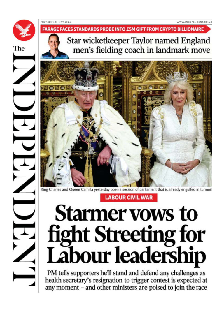 The Independent May 14 2026 The Independent Kitap Kapağı
