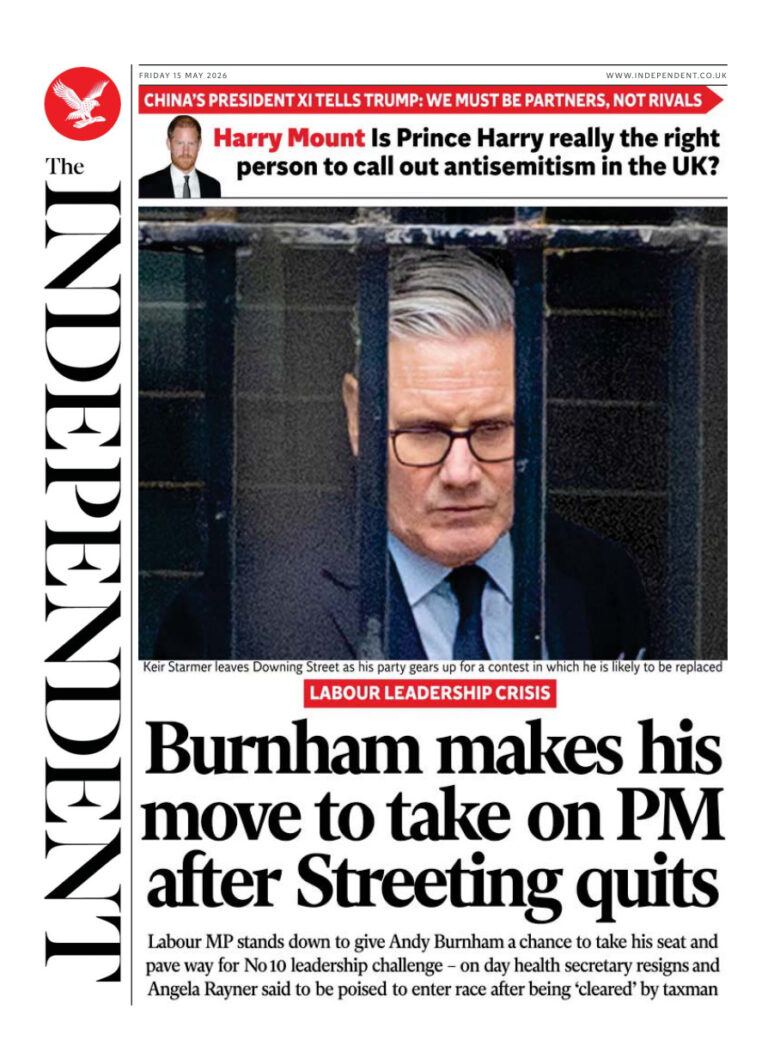 The Independent May 15 2026 The Independent Kitap Kapağı