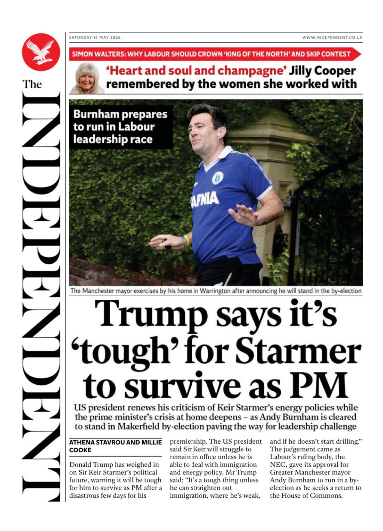 The Independent May 16 2026 The Independent Kitap Kapağı