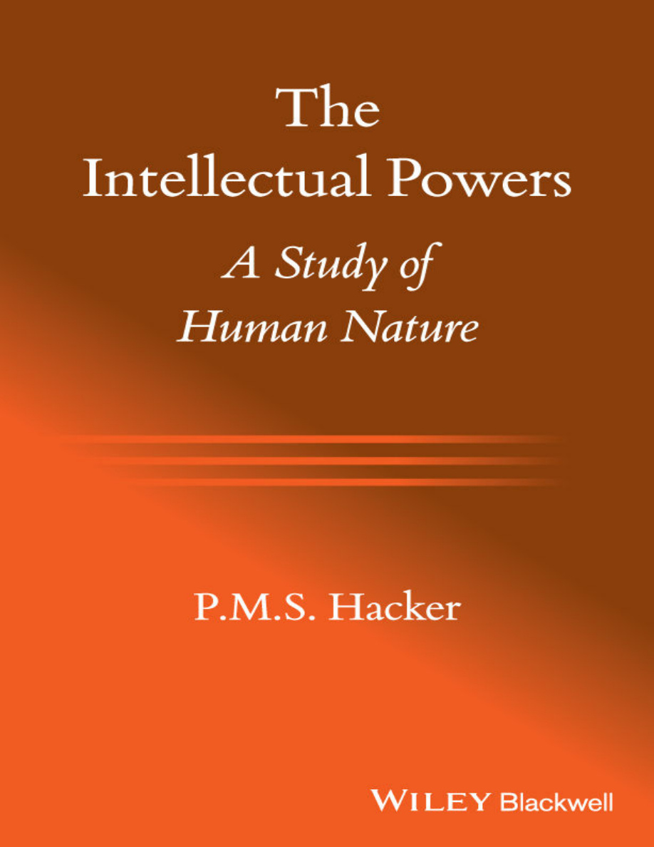 The Intellectual Powers P M S Hacker Kitap Kapağı