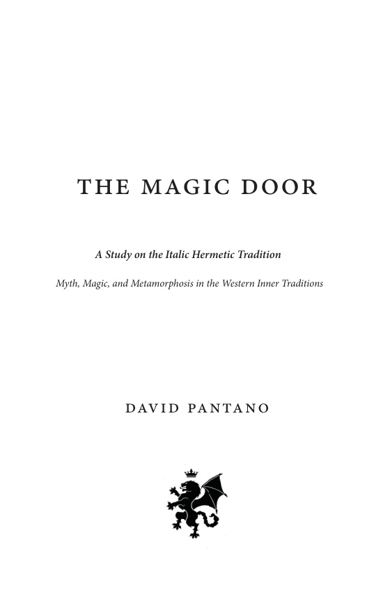 The Magic Door A Study on the Italic Hermetic Tradition David Pantano Kitap Kapağı