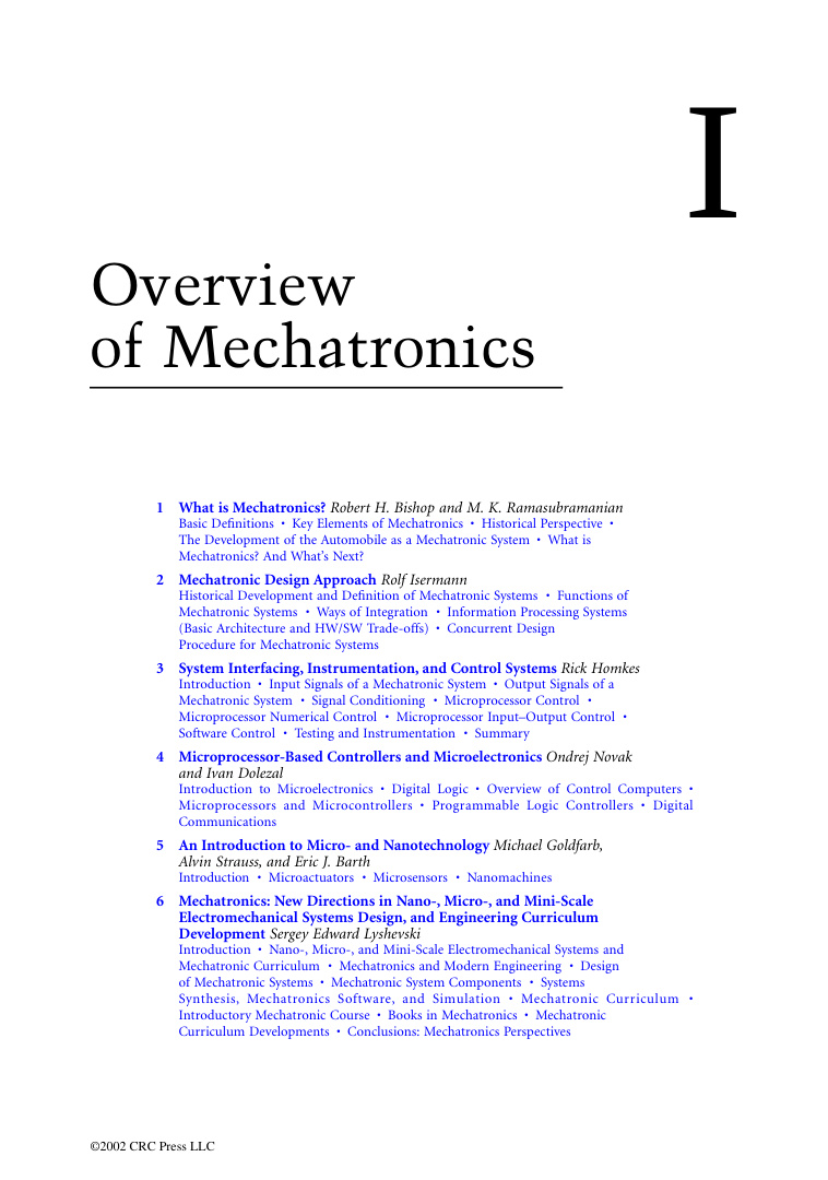 The Mechatronics Handbook The Mechatronics Handbook Second Edition by Robert H Bishop Kitap Kapağı