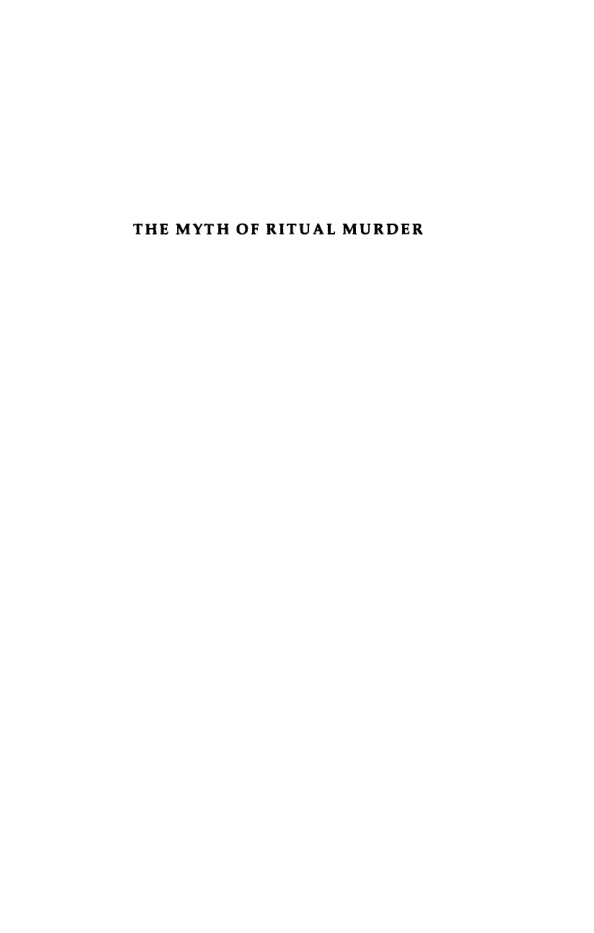 The Myth of Ritual Murder: Jews and Magic in Reformation Germany PDF Download