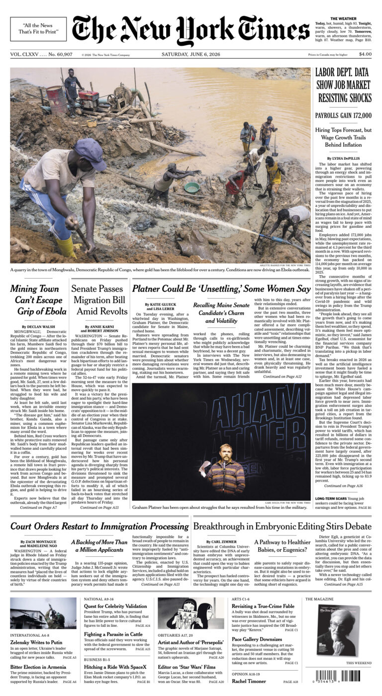 The New York Times 07 June 2026 The New York Times Kitap Kapağı