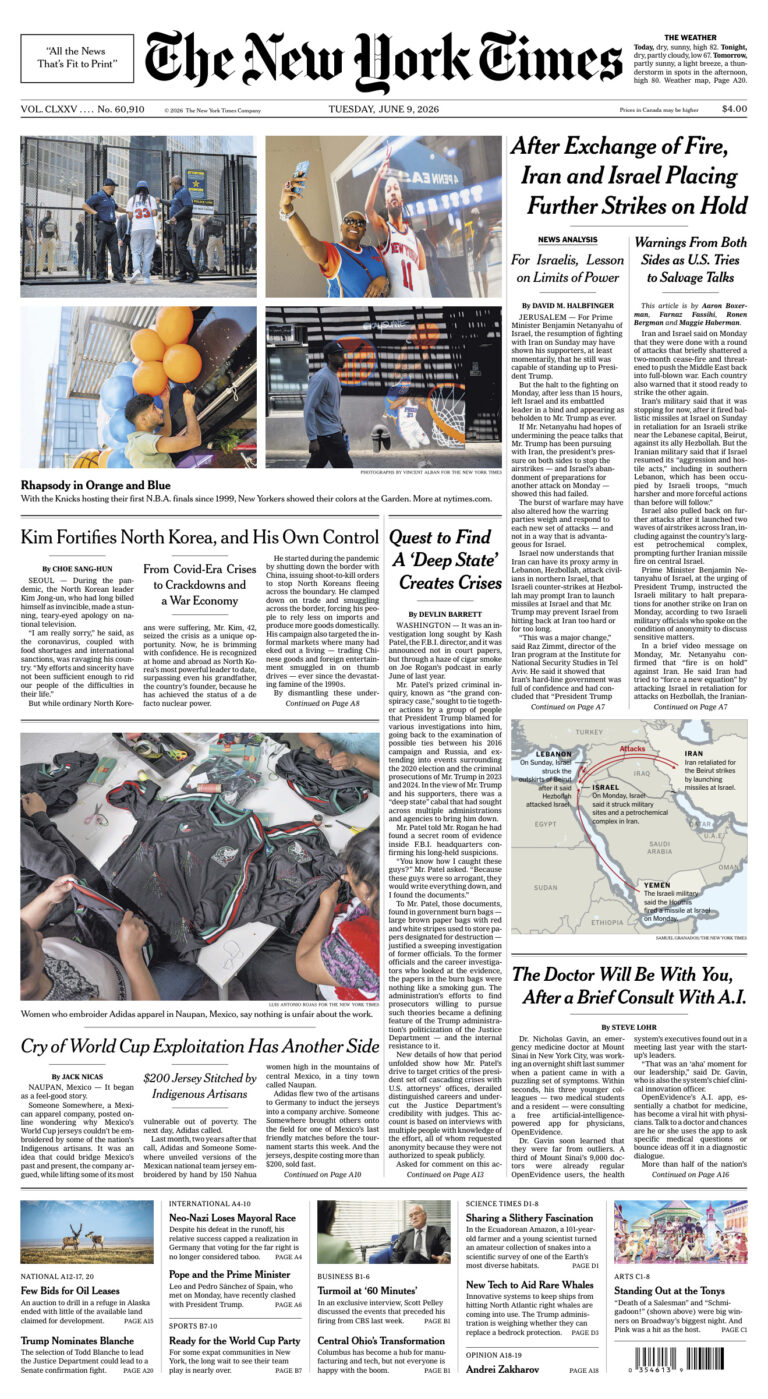 The New York Times 09 June 2026 The New York Times Kitap Kapağı