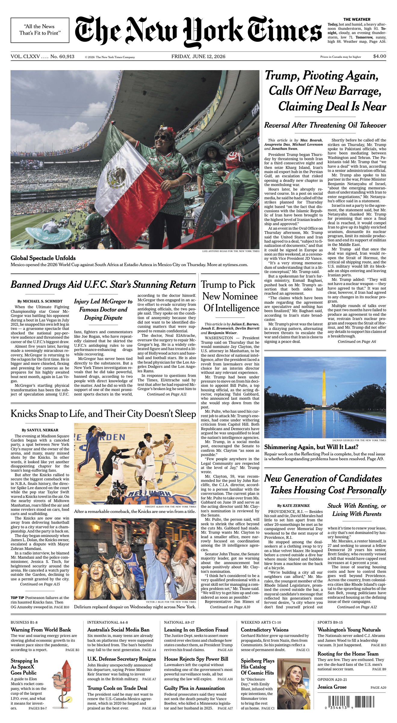 The New York Times 12 June 2026 The New York Times Kitap Kapağı