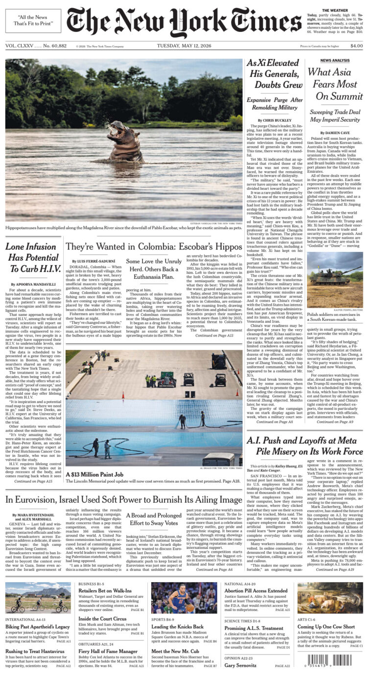 The New York Times 12 May 2026 The New York Times Kitap Kapağı