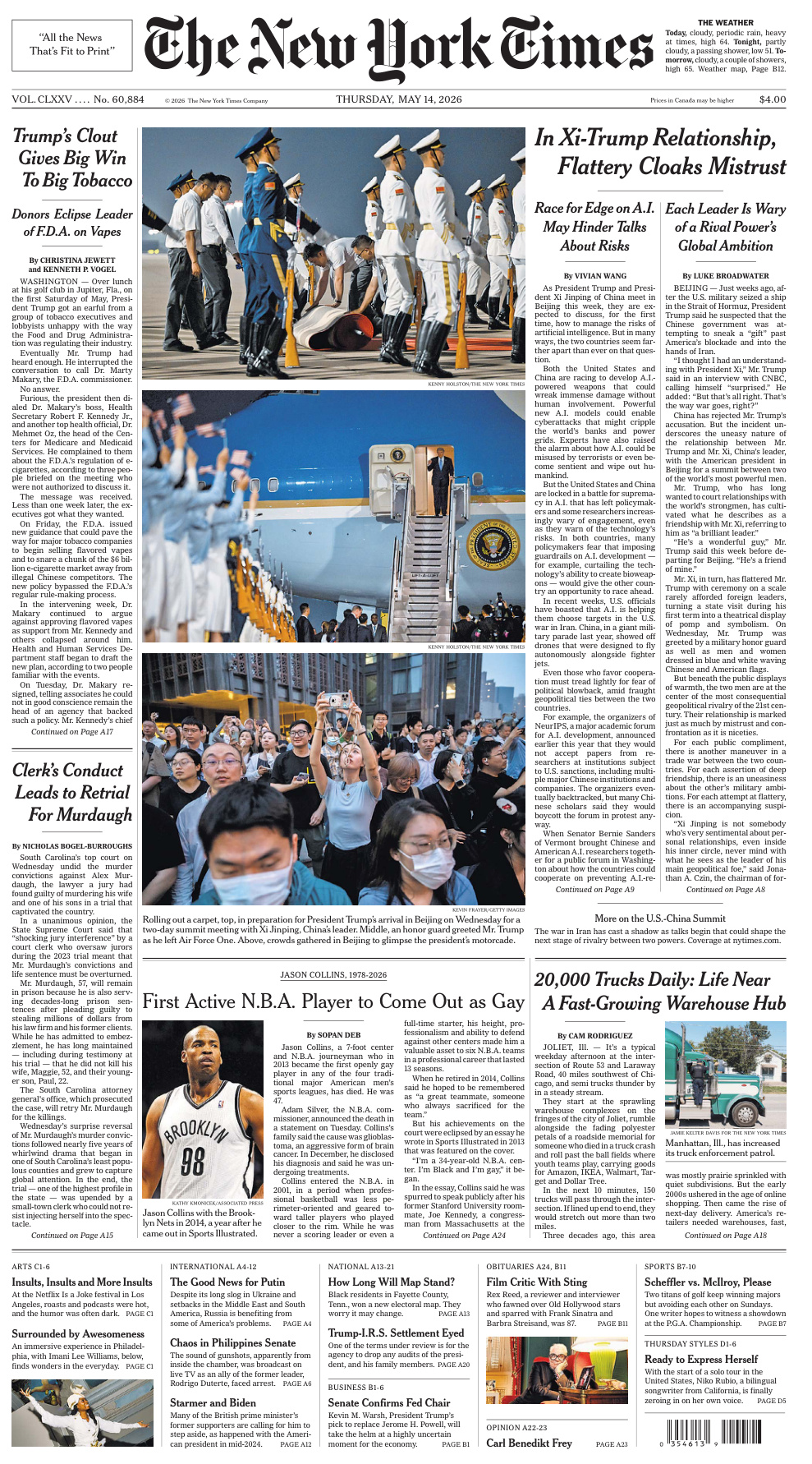 The New York Times 14 May 2026 The New York Times Kitap Kapağı