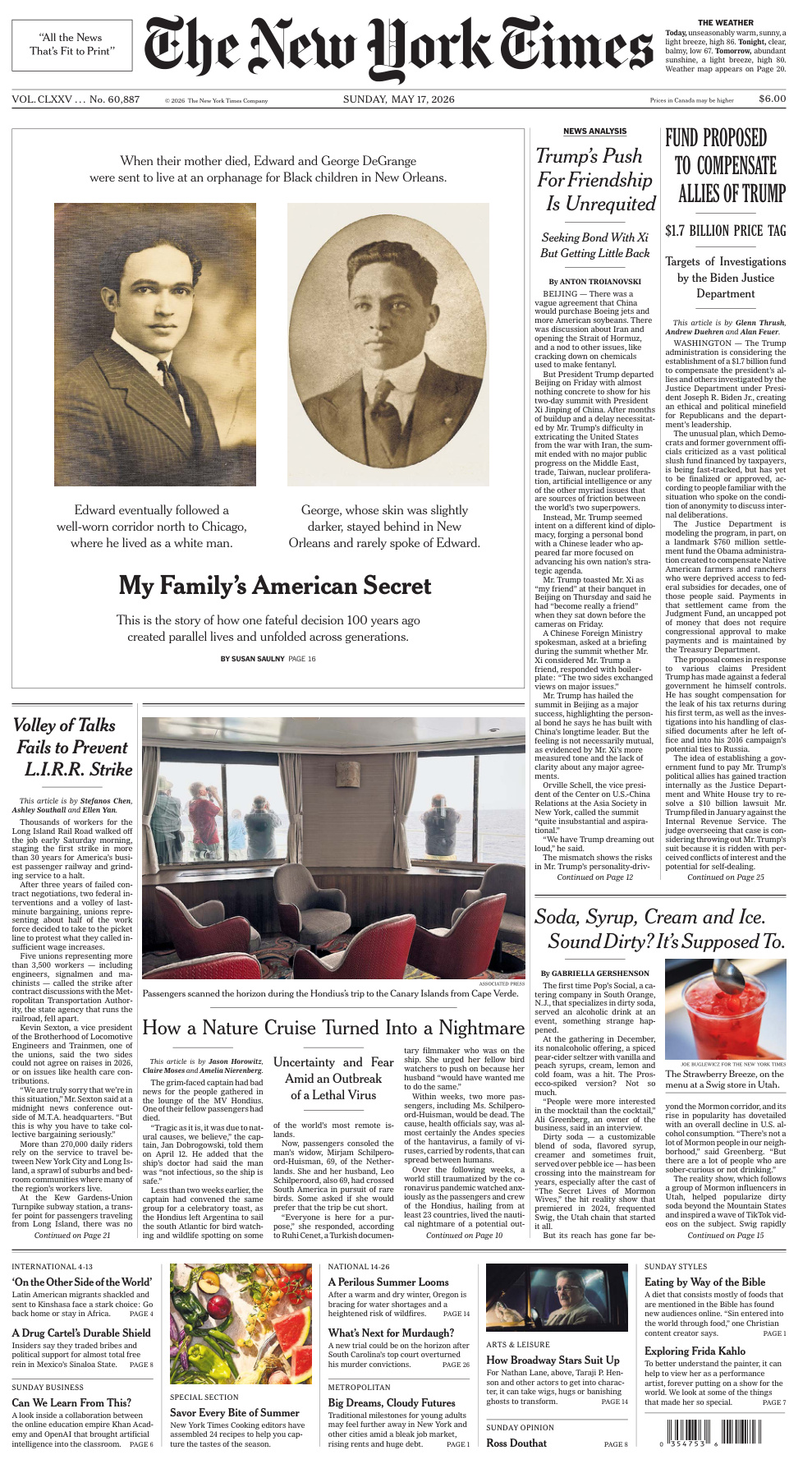 The New York Times 17 May 2026 The New York Times Kitap Kapağı