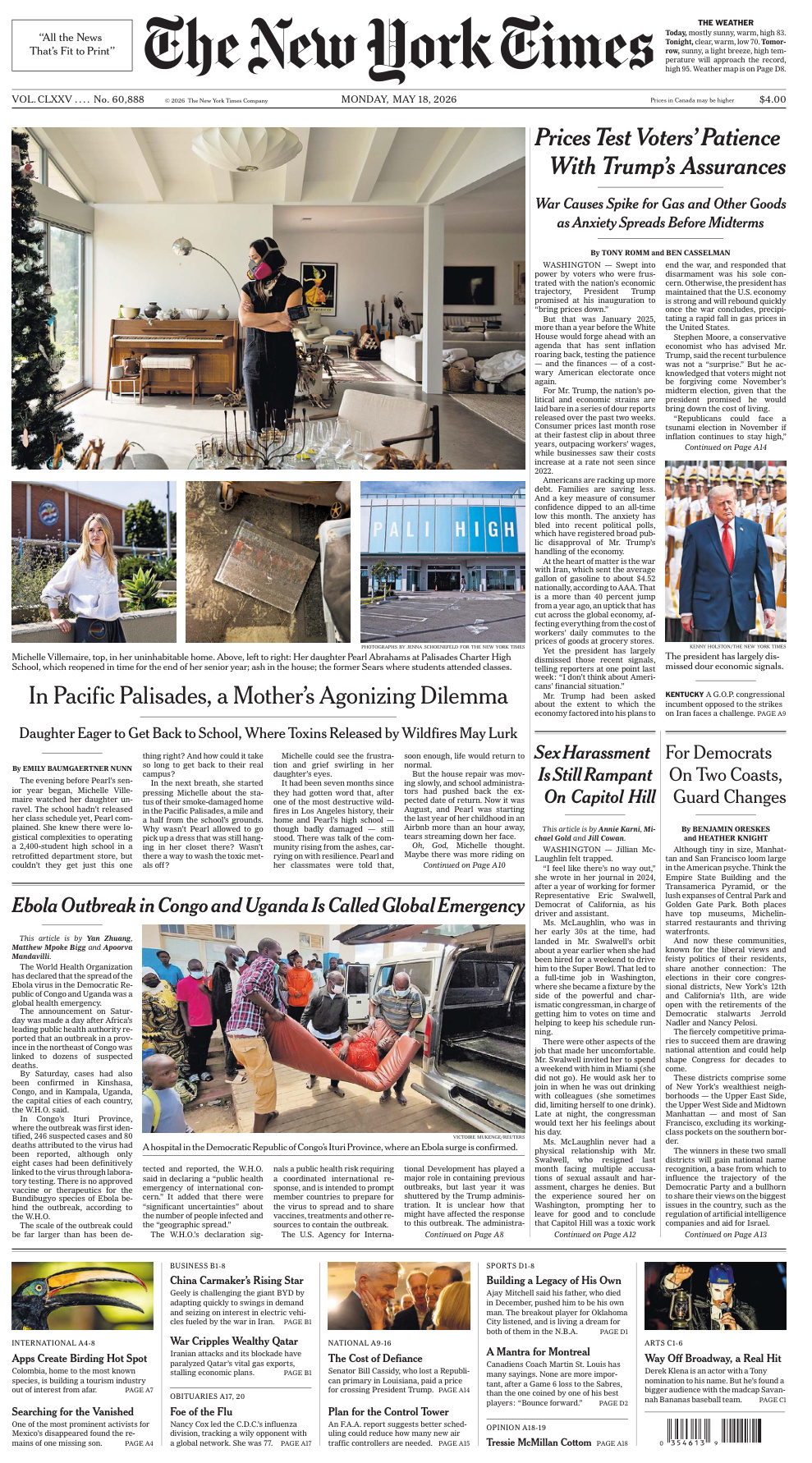 The New York Times 18 May 2026 The New York Times Kitap Kapağı