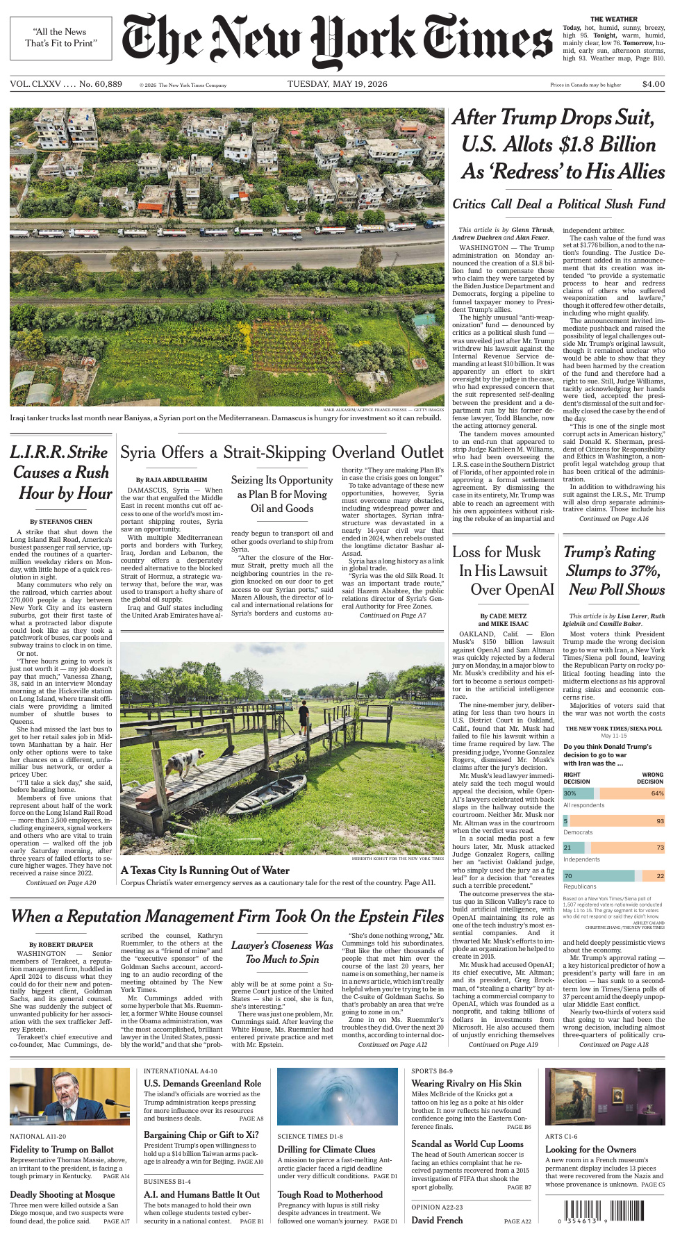 The New York Times 19 May 2026 The New York Times Kitap Kapağı