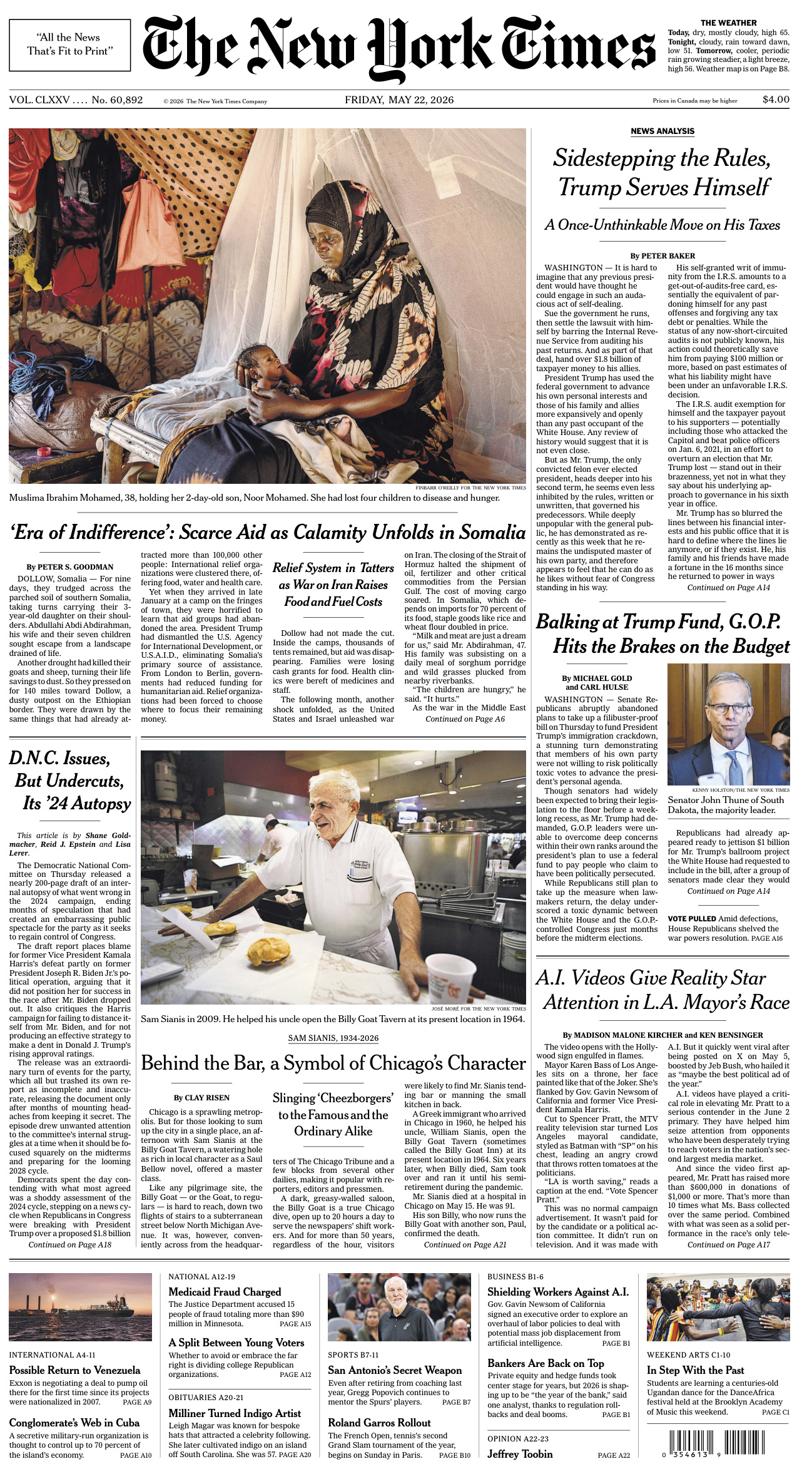 The New York Times 22 May 2026 The New York Times Kitap Kapağı