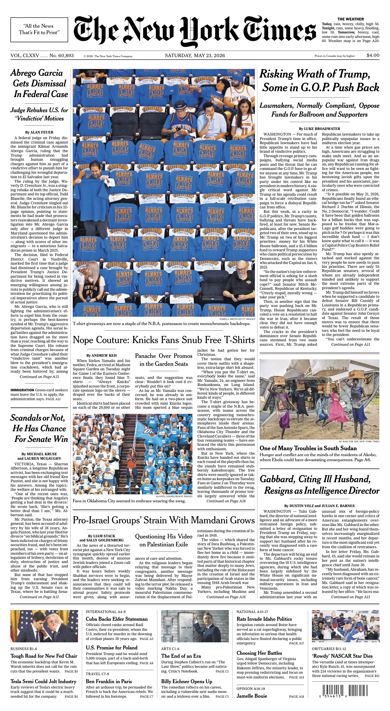 The New York Times 23 May 2026 The New York Times Kitap Kapağı