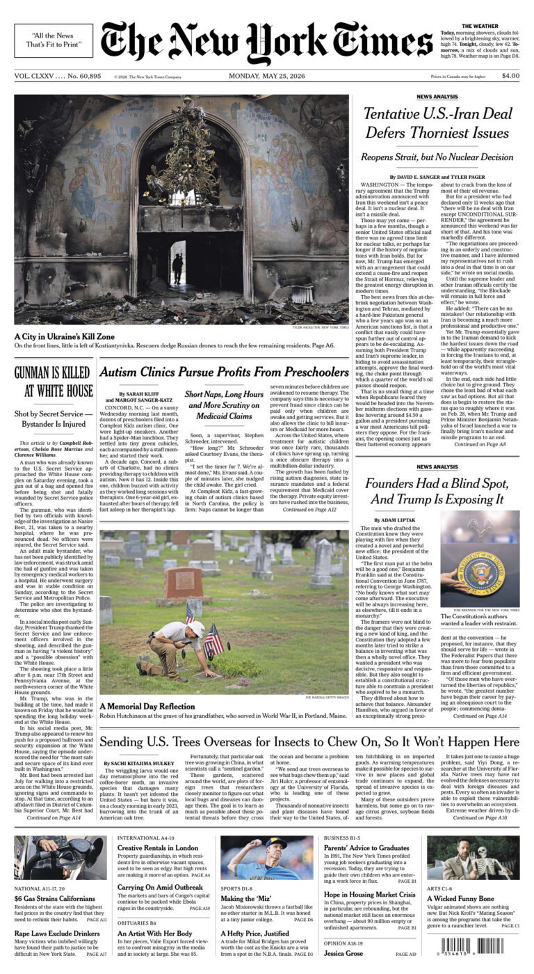 The New York Times 25 May 2026 The New York Times Kitap Kapağı