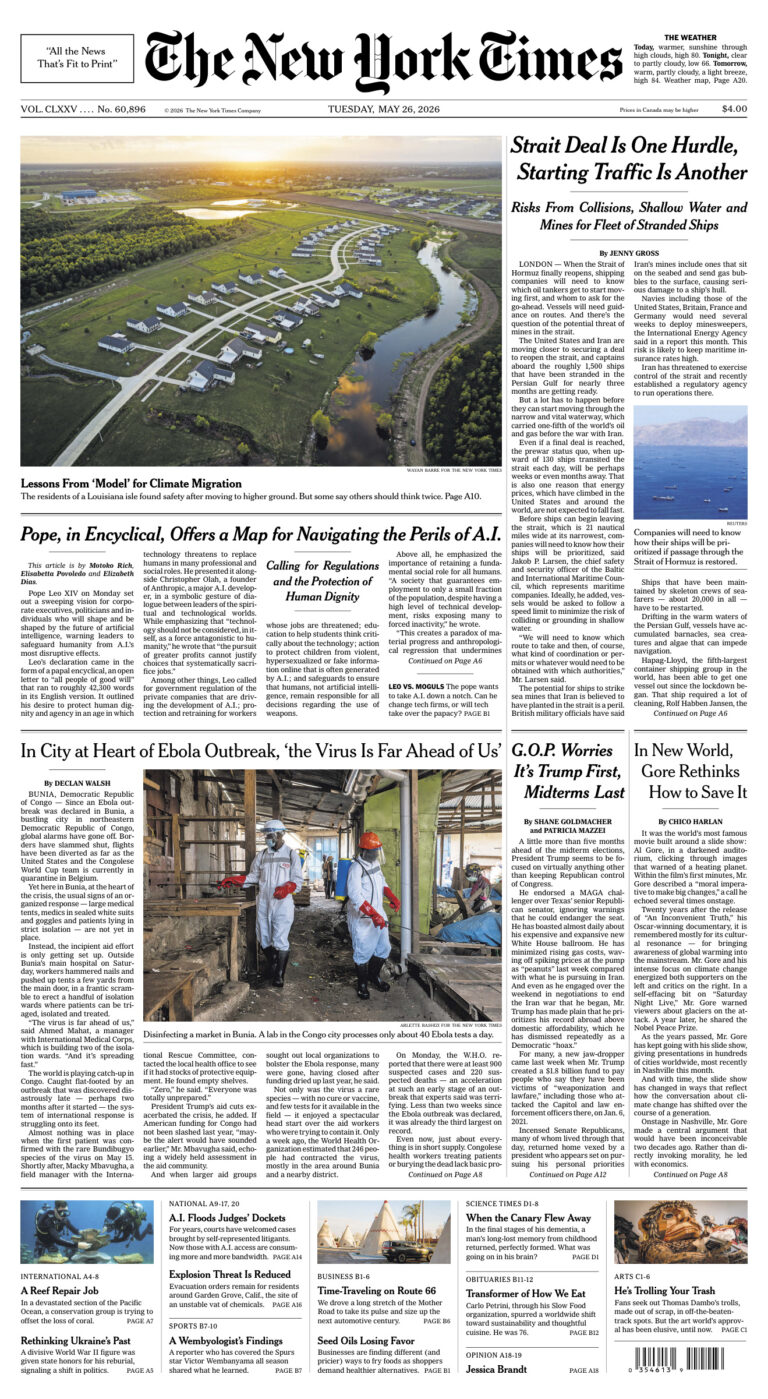 The New York Times 26 May 2026 The New York Times Kitap Kapağı