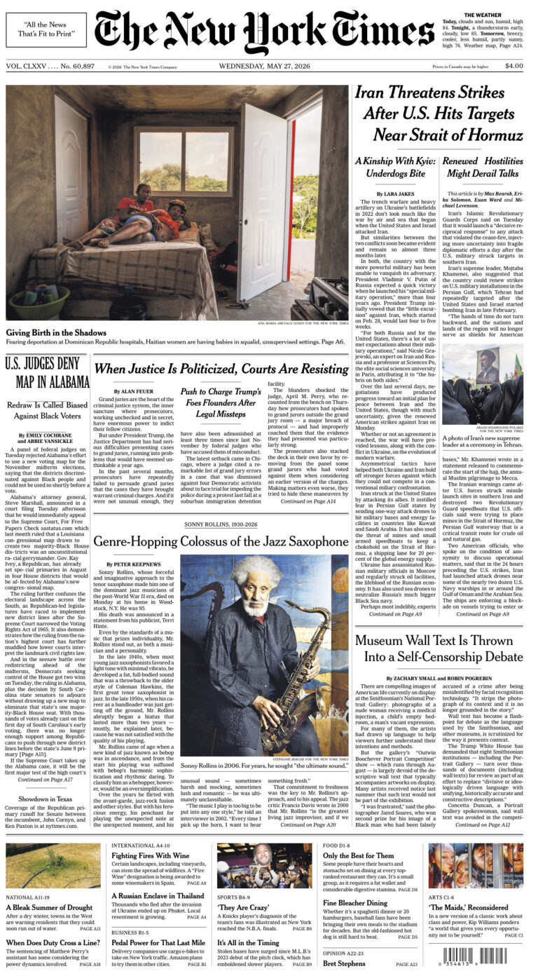 The New York Times 27 May 2026 The New York Times Kitap Kapağı