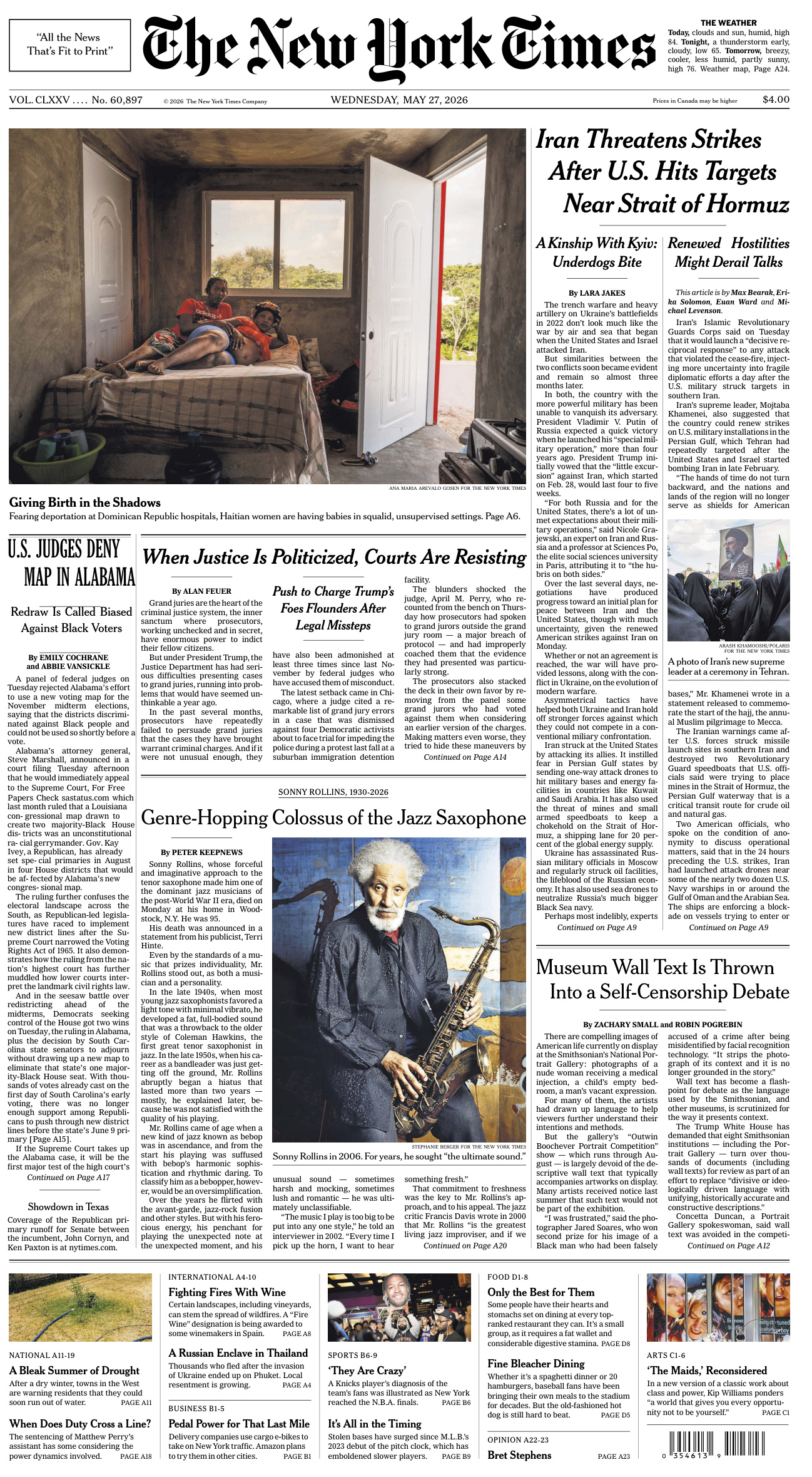 The New York Times 27 May 2026 The New York Times Kitap Kapağı