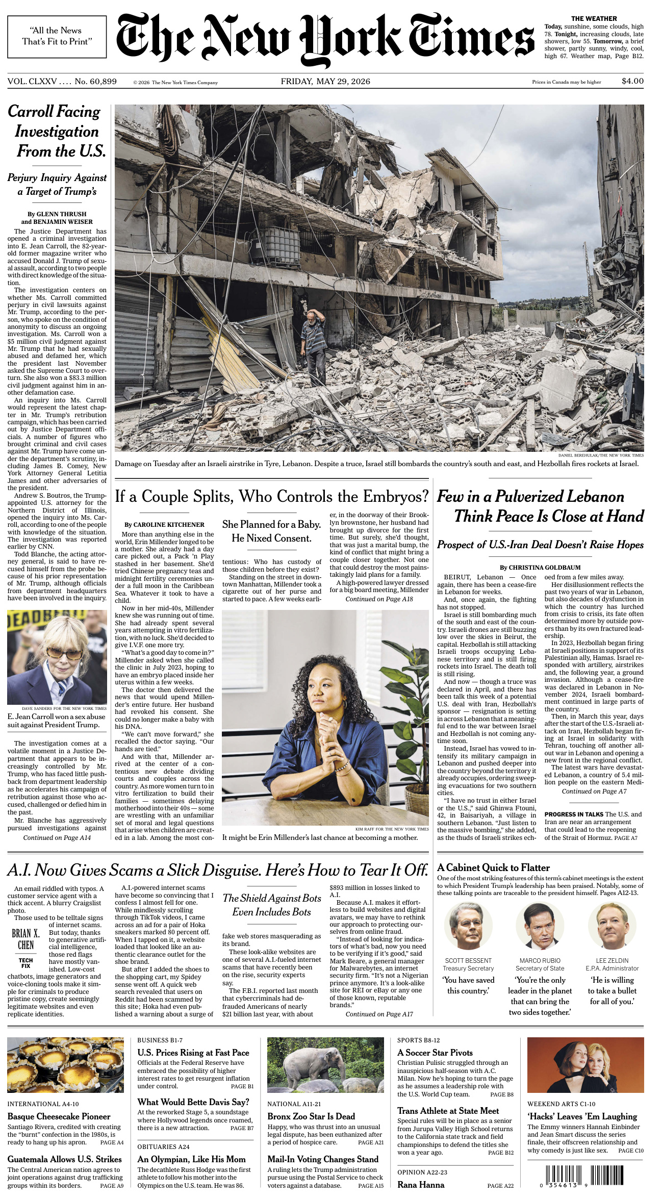 The New York Times 29 May 2026 The New York Times Kitap Kapağı