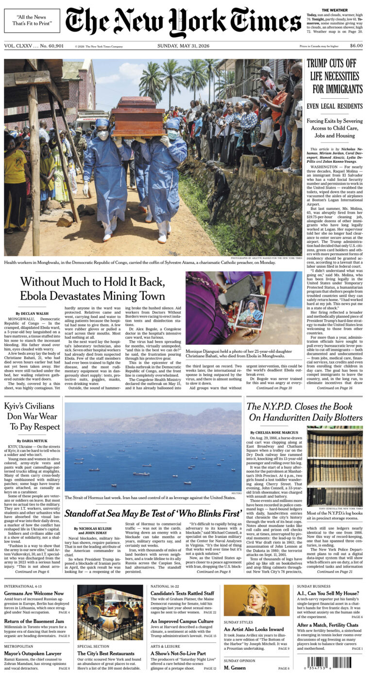 The New York Times 31 May 2026 The New York Times Kitap Kapağı