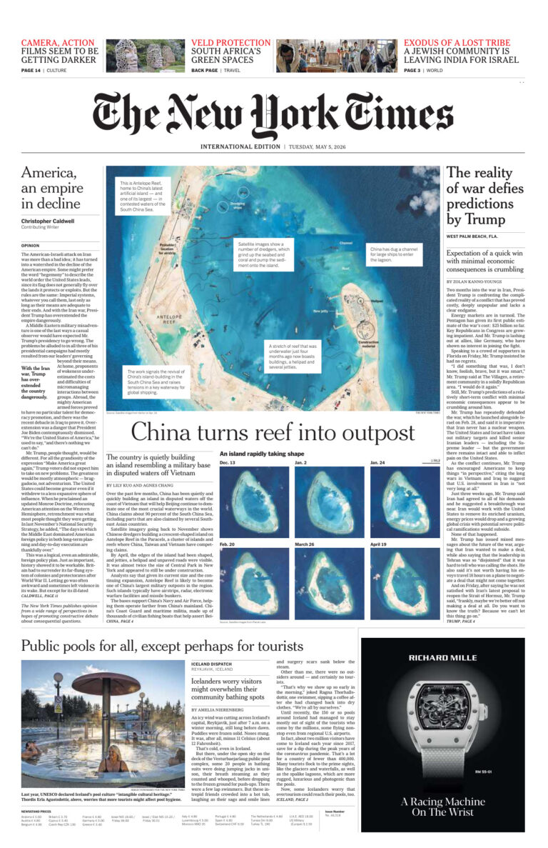 The New York Times International 05 May 2026 The New York Times International Kitap Kapağı