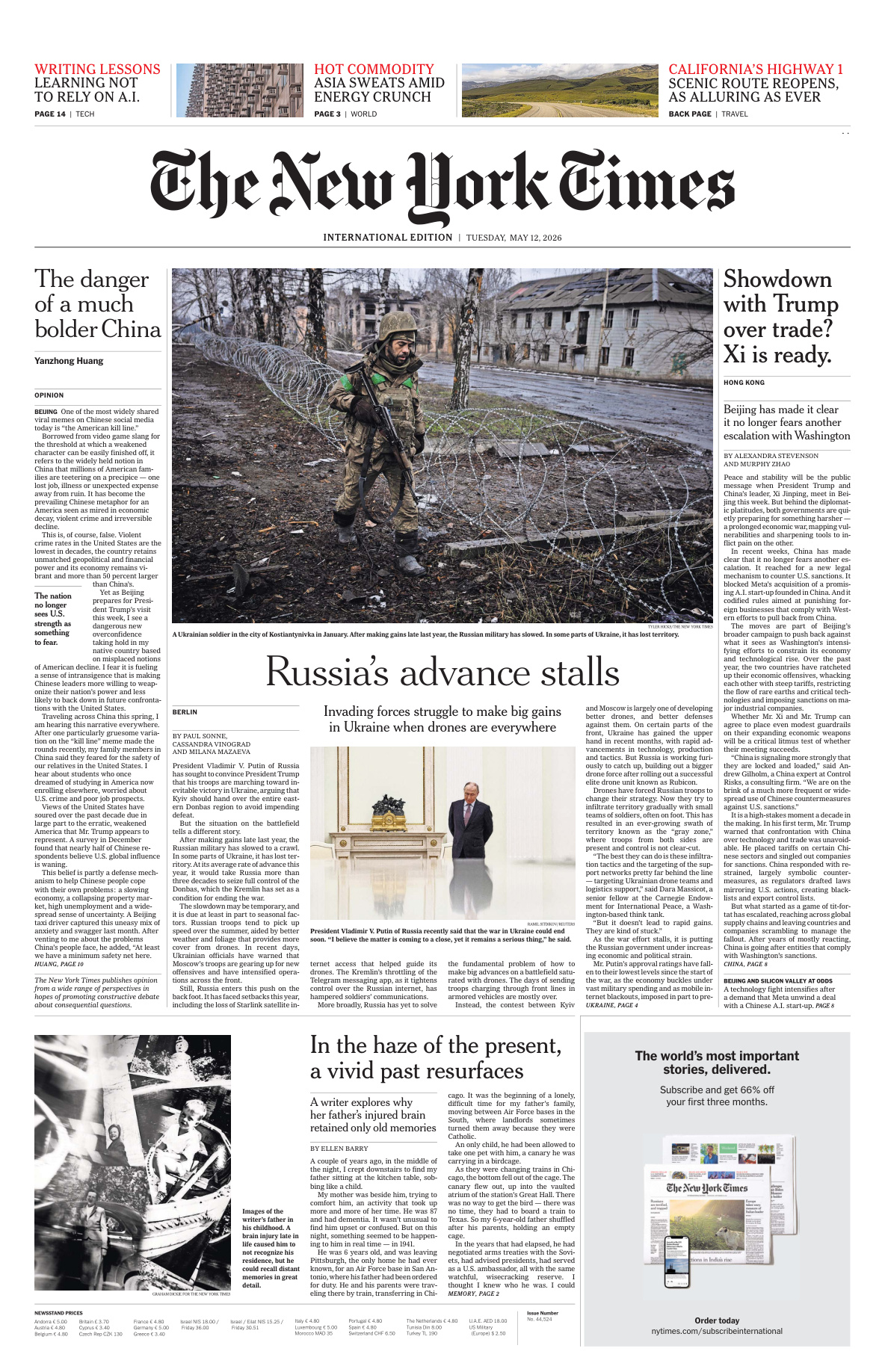 The New York Times International 12 May 2026 The New York Times International Kitap Kapağı