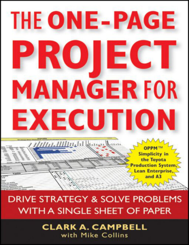 The One Page Project Manager for Execution Clark A Campbell Kitap Kapağı