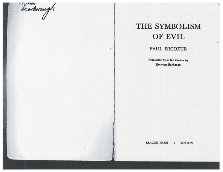 The Symbolism of Evil Paul Ricoeur Kitap Kapağı
