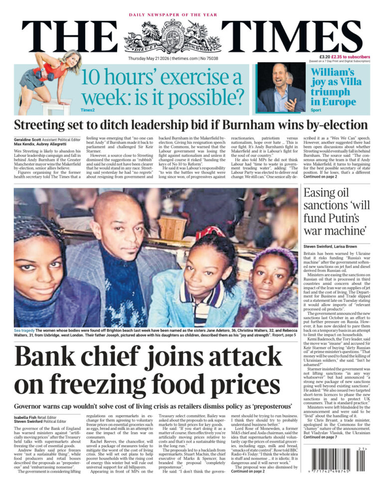 The Times May 21 2026 The Times Kitap Kapağı
