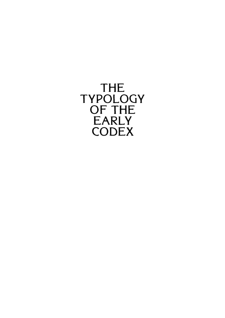 The Typology of the Early Codex German Edition Eric G Turner Kitap Kapağı