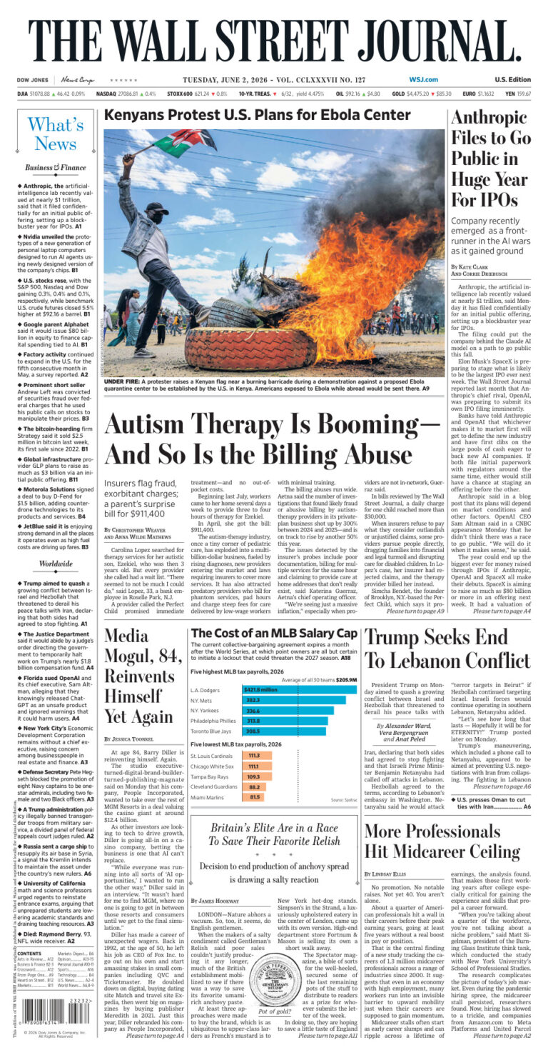 The Wall Street Journal June 02 2026 The Wall Street Journal Kitap Kapağı