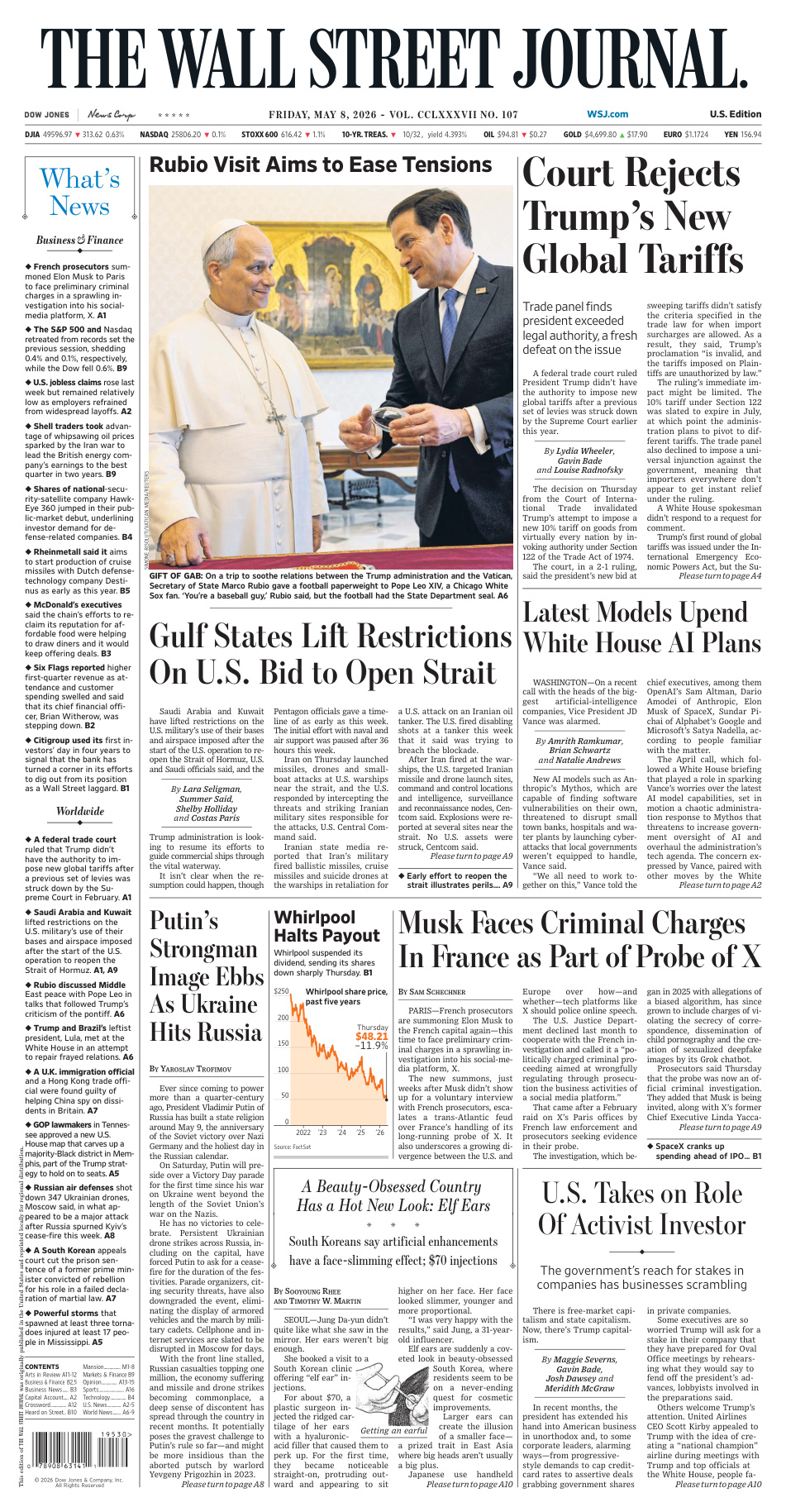 The Wall Street Journal May 08 2026 The Wall Street Journal Kitap Kapağı