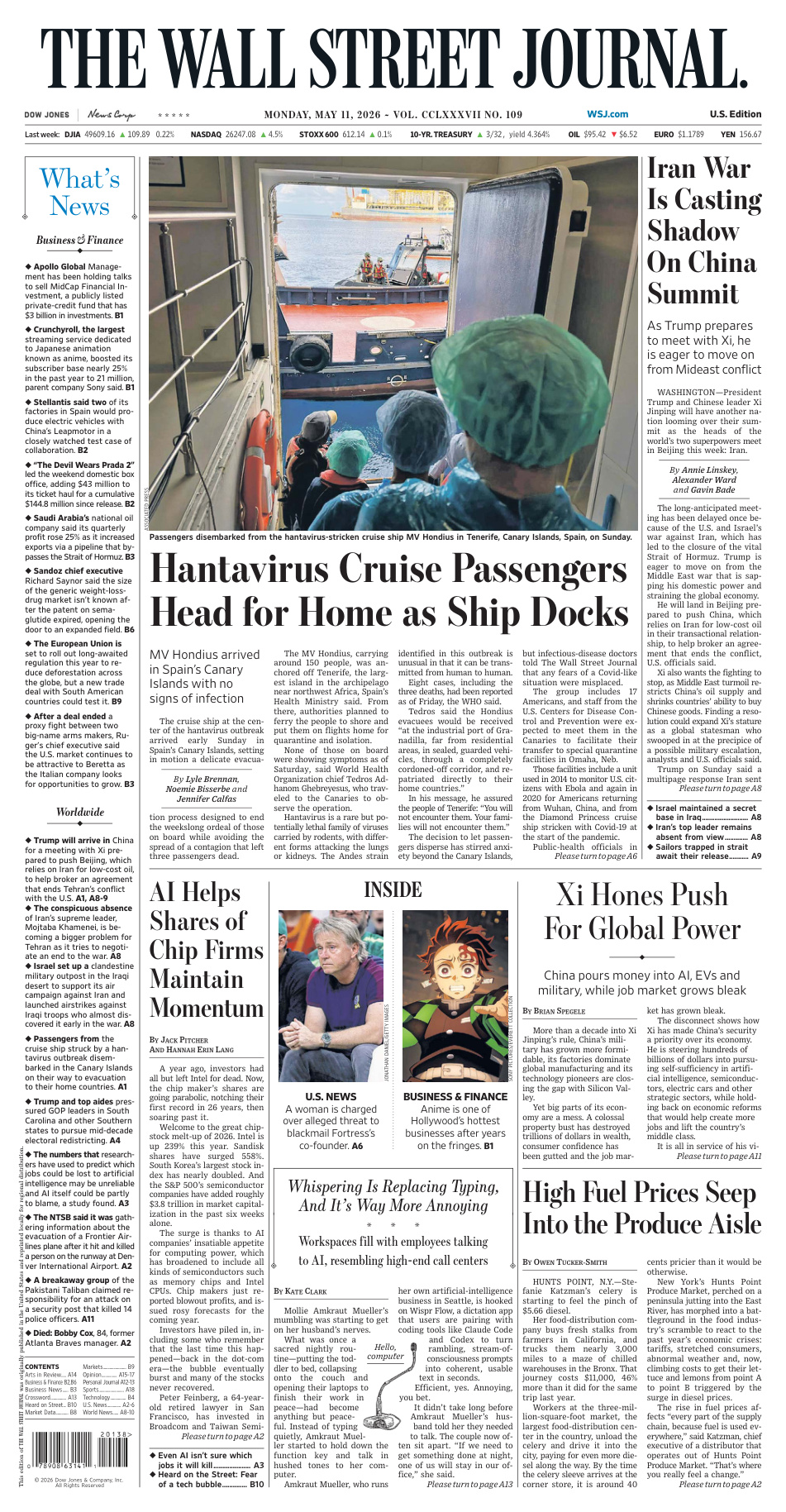 The Wall Street Journal May 11 2026 The Wall Street Journal Kitap Kapağı