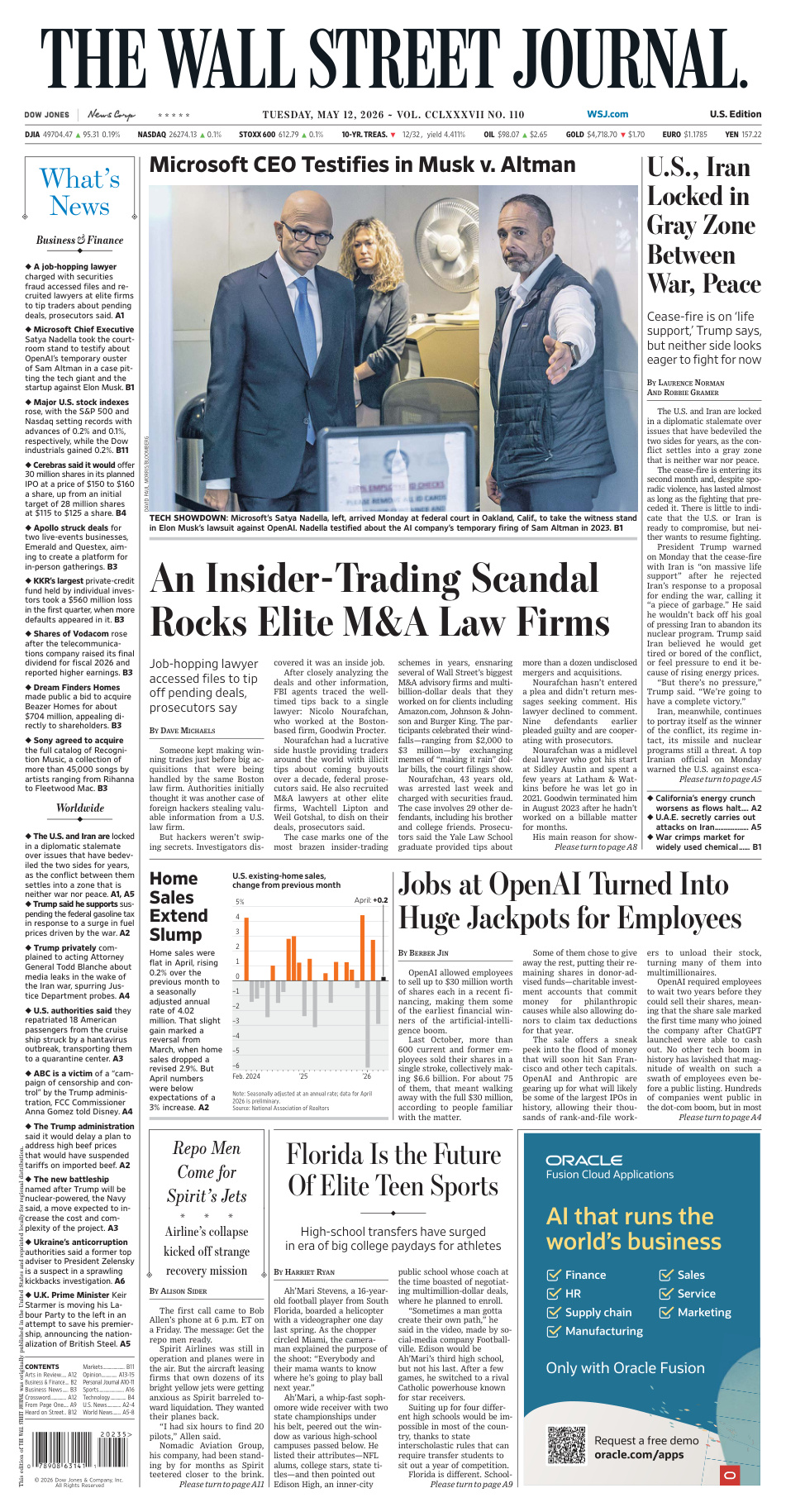 The Wall Street Journal May 12 2026 The Wall Street Journal Kitap Kapağı