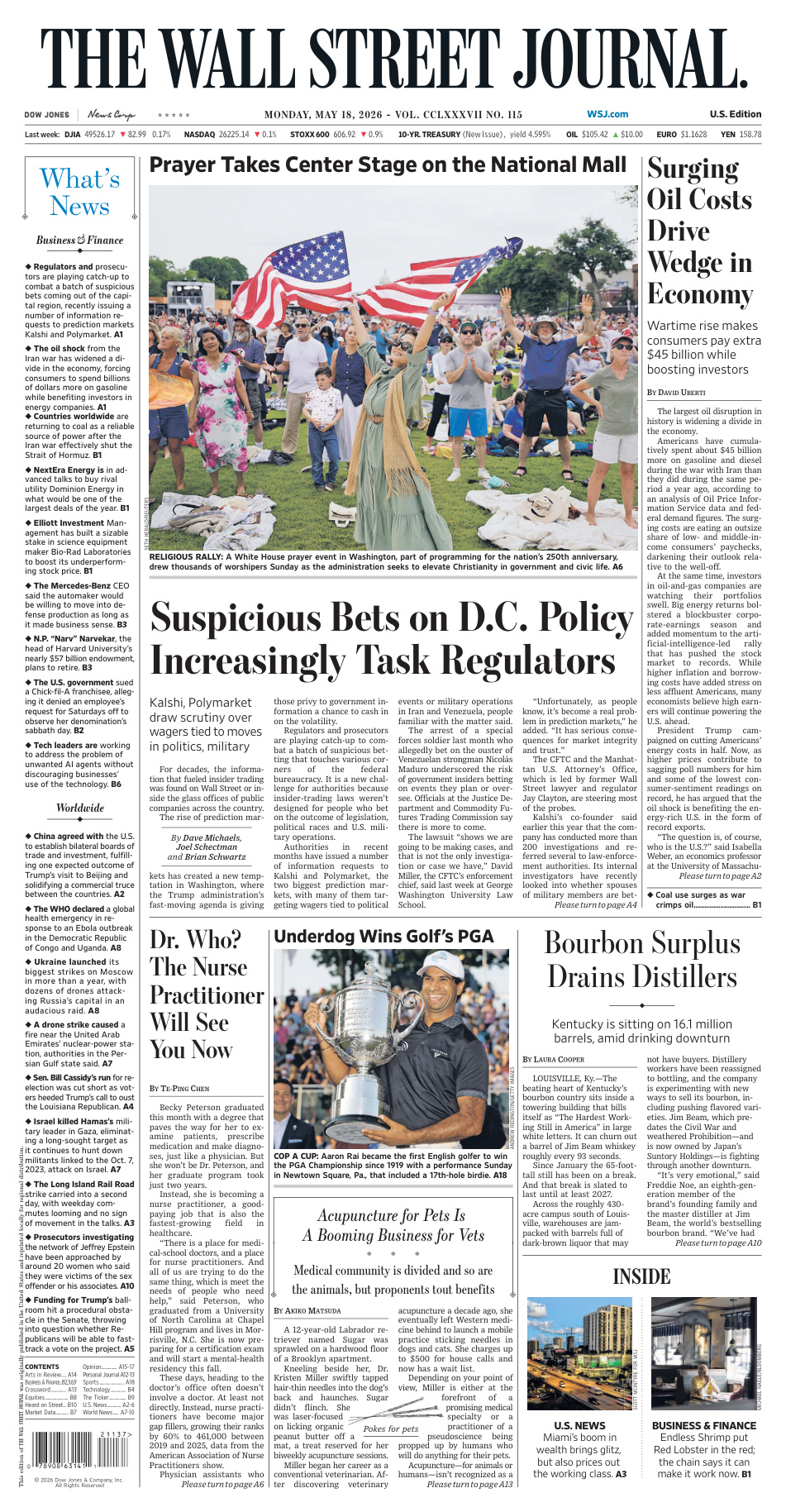 The Wall Street Journal May 18 2026 The Wall Street Journal Kitap Kapağı