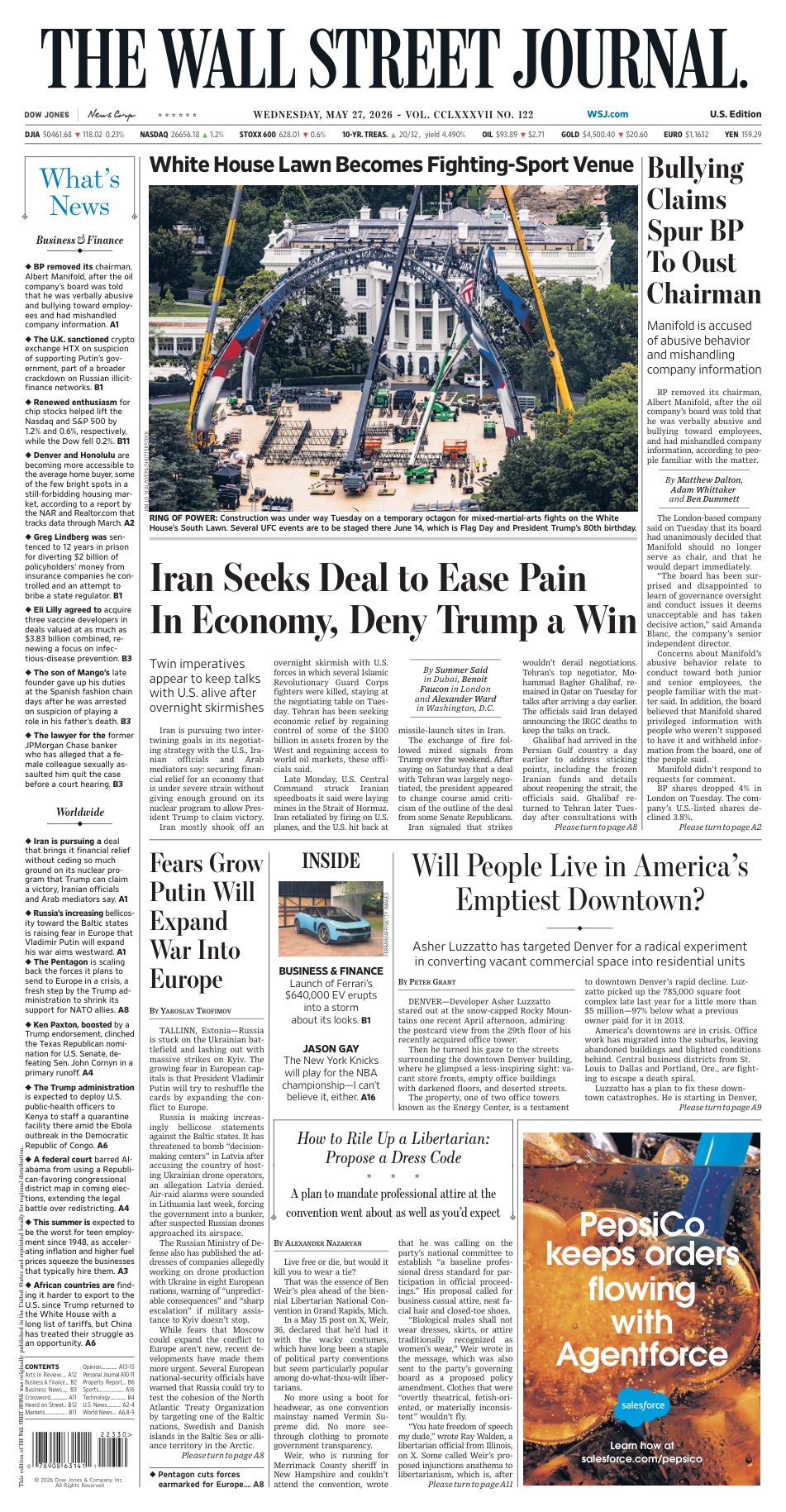 The Wall Street Journal May 27 2026 The Wall Street Journal Kitap Kapağı