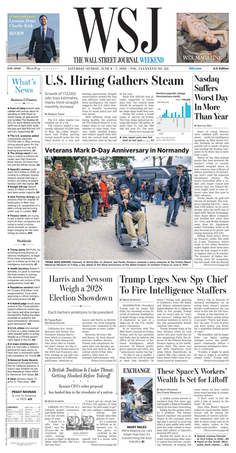 The Wall Street Journal Weekend June 67 2026 The Wall Street Journal Weekend Kitap Kapağı