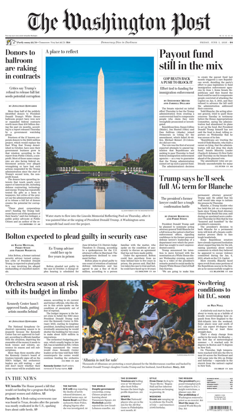 The Washington Post July 05 2026 The Washington Post Kitap Kapağı